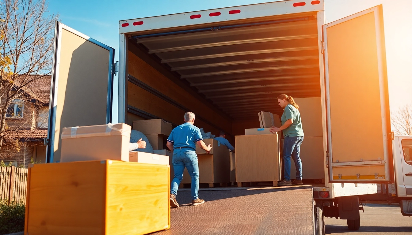 Efficient Umzug Nürnberg service with a moving truck and professional team loading furniture.