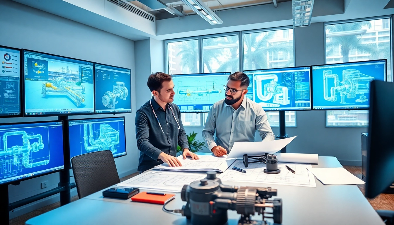 Piping engineers conducting a pipe stress analysis in a modern office, showcasing expertise as a leading pipe stress analysis company.