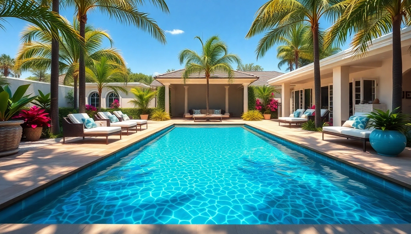Transform your backyard with a stunning pool remodel featuring vibrant landscaping and luxurious design.