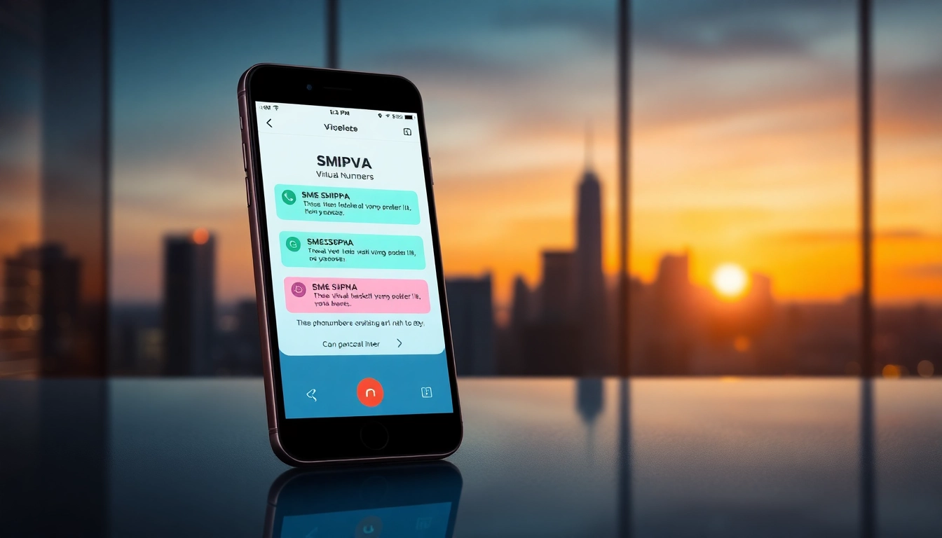 Engaging SMSPVA app showcasing virtual numbers and notifications on a smartphone.