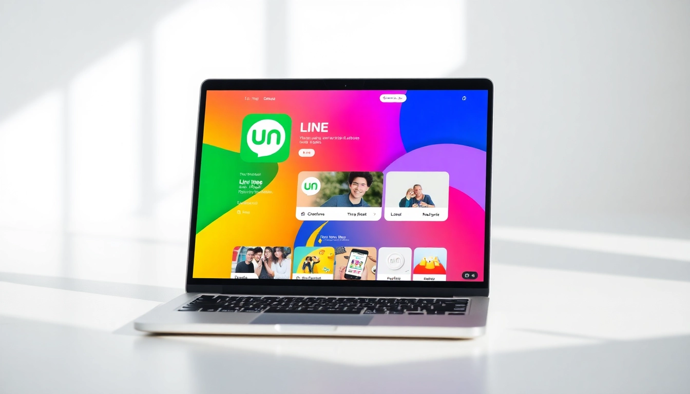 A promotional image highlighting line電腦版下載 on a modern laptop, showcasing its desktop interface for easy navigation.
