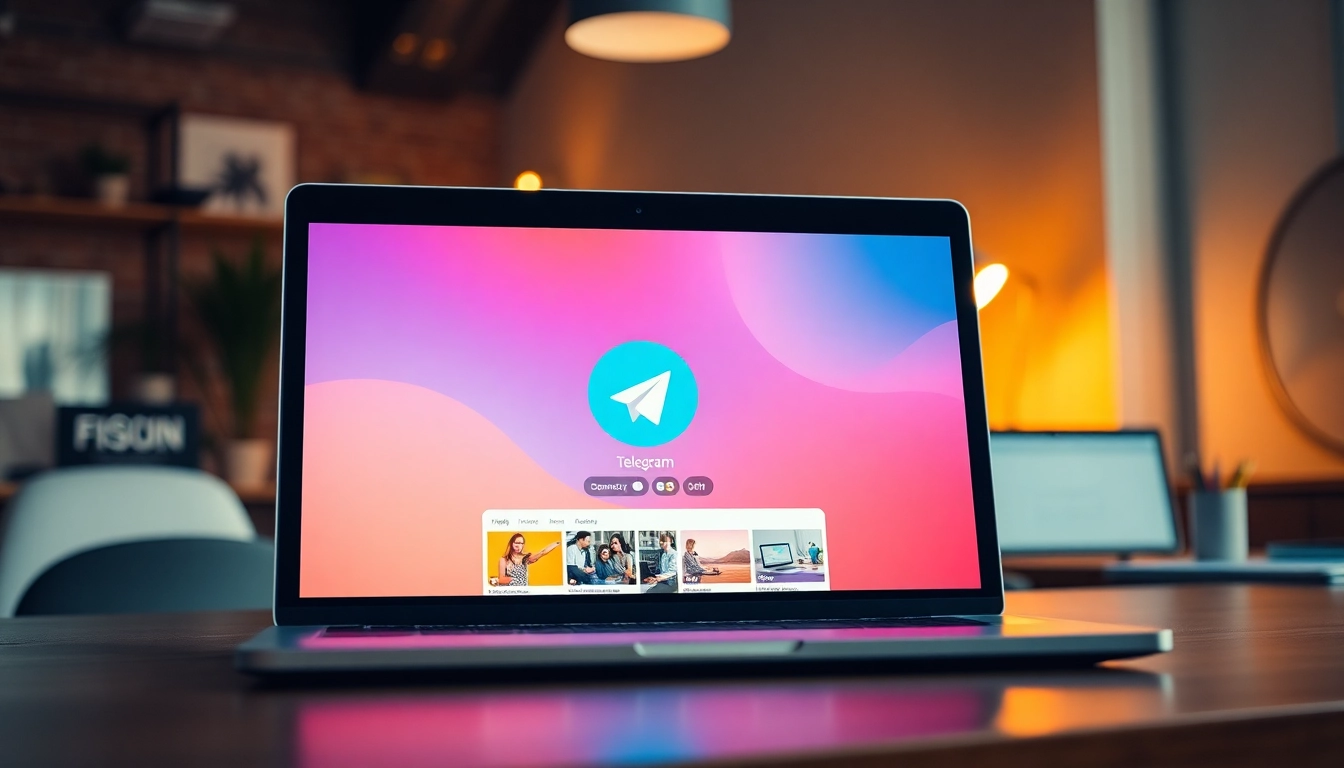 Download the Telegram app on your laptop with a sleek modern interface and productivity-focused setup.