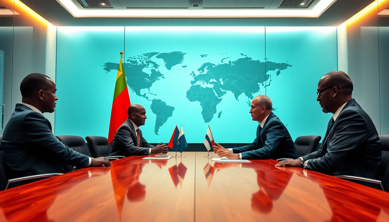 Showcase leaders in a collaborative dialogue about média Afrique Russie, emphasizing cross-cultural engagement.