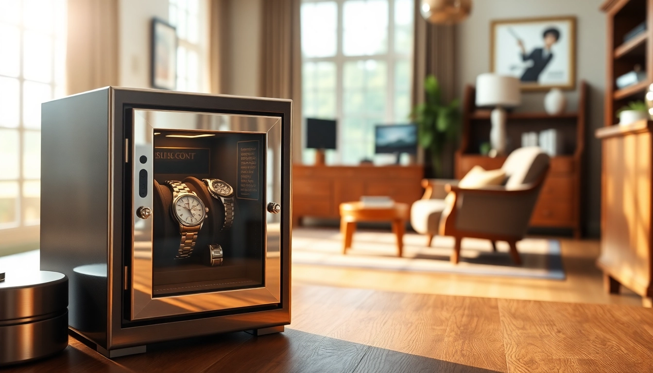 Secure your valuable timepieces in a stunning watch safe featuring luxurious design elements.