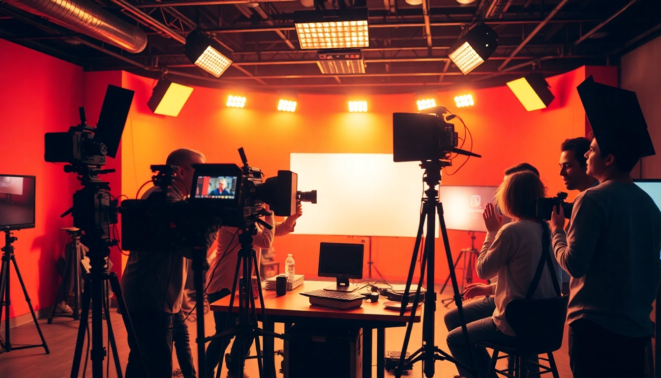 Engaging 영상프로덕션 scene featuring a creative team collaborating on a video project.