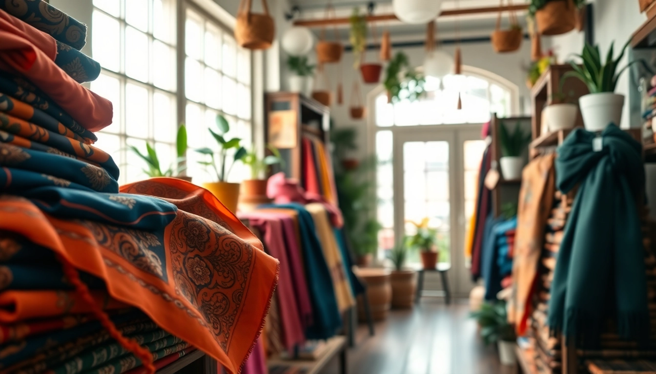 Explore scarves near me in a charming boutique with vibrant colors and rich textures.