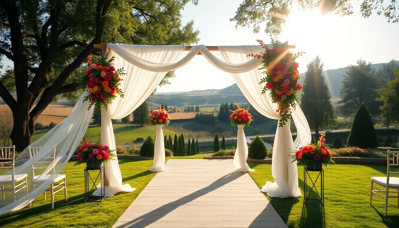 Celebrate at enchanting Clarksburg wedding venues featuring beautiful floral designs.