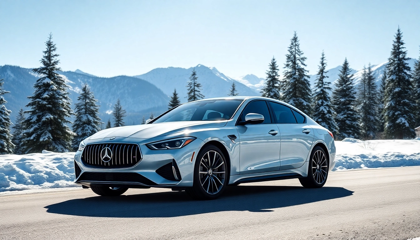 Experience premier Whistler car service with a luxurious vehicle in a scenic mountain backdrop.