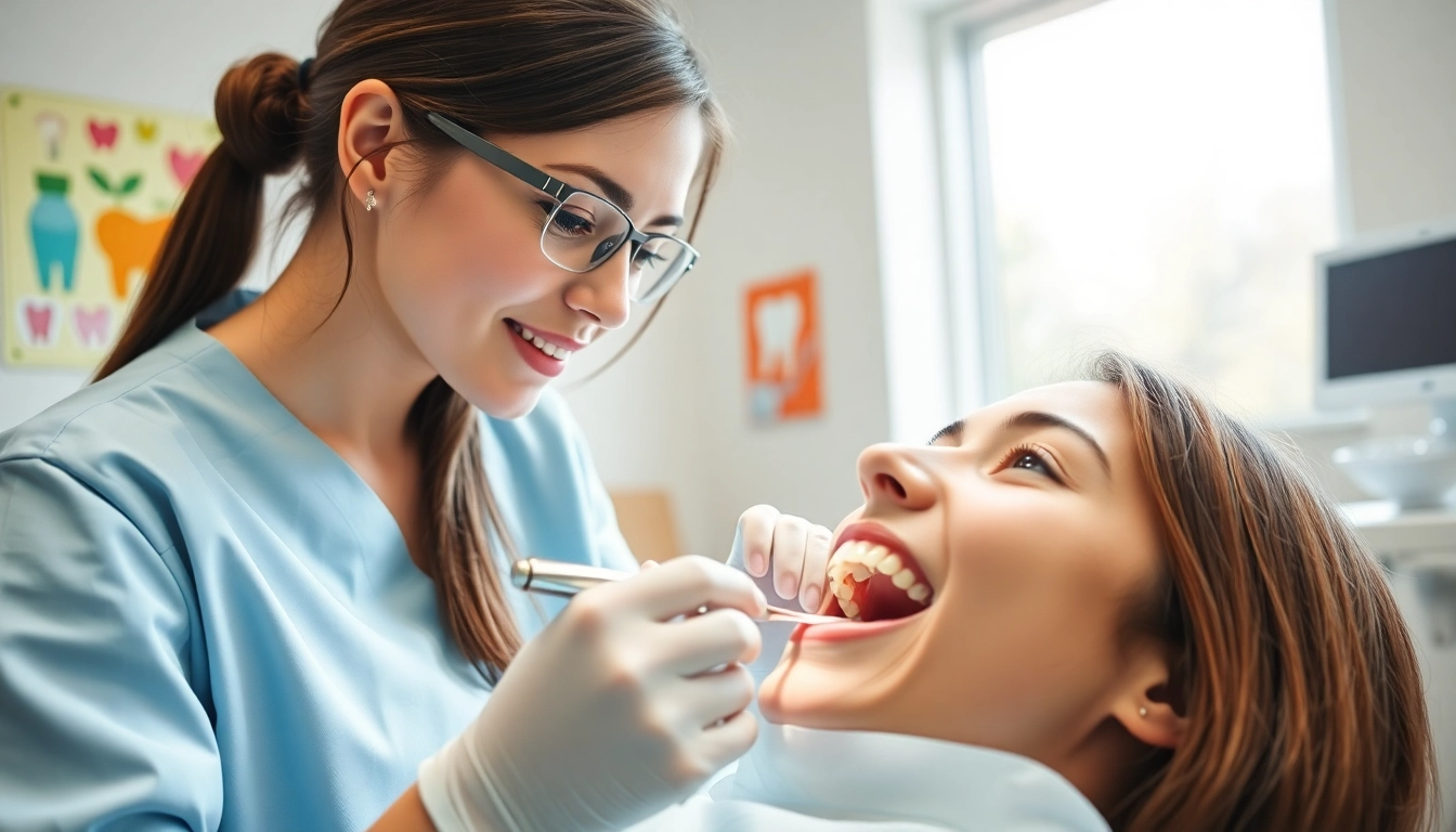 Dental cleanings in progress as a hygienist meticulously cleans a patient's teeth.