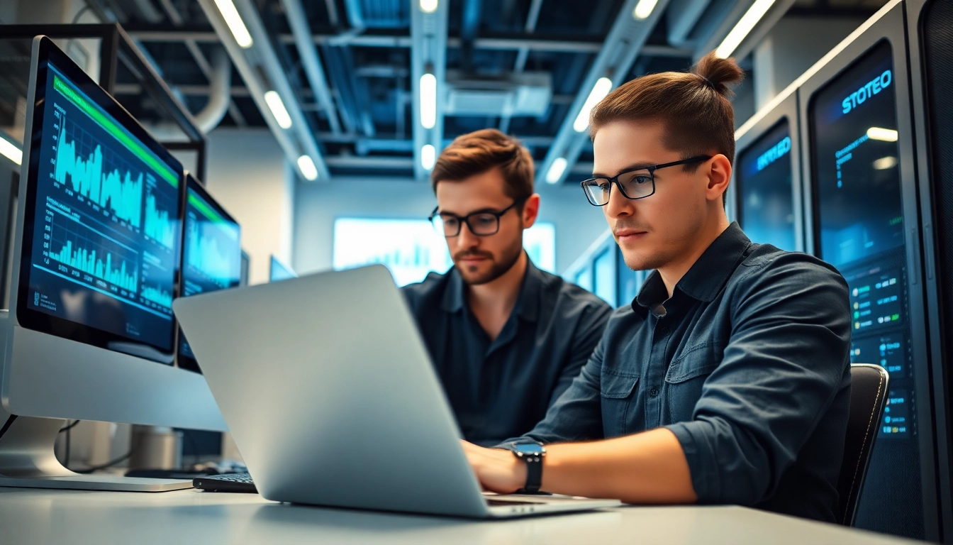 Providing Managed IT Services Markham with a professional IT technician operating in a modern office.