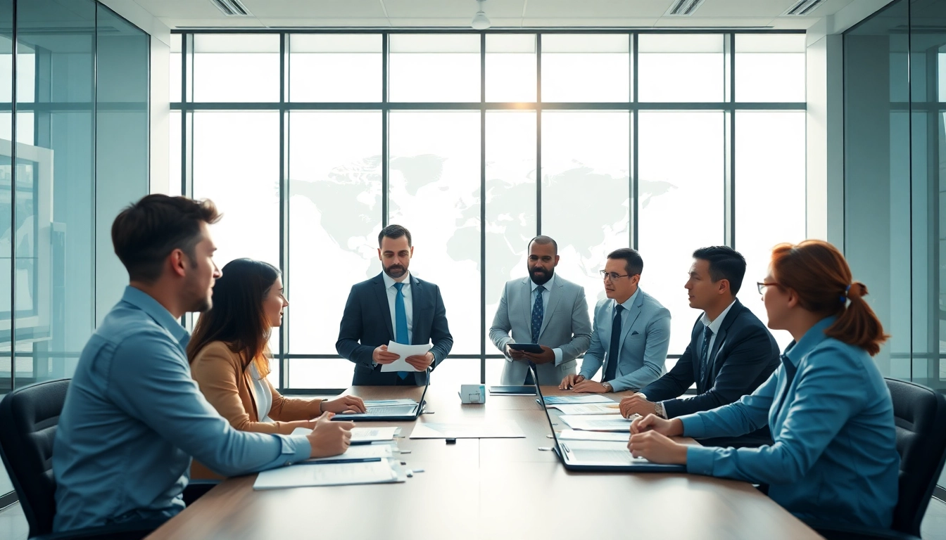Analyzing competitive intelligence strategies in a modern office setting with a focused business team.